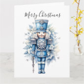 Carte Joyeux Noir Bleu Nutcracker (Fleur jaune)