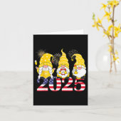 Carte Joyeux Nouvel An 2025 Veille de fête Gnomes Feux d (Fleur jaune)