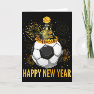Carte Joyeux Nouvel An 2026 Chapeau de fête de football