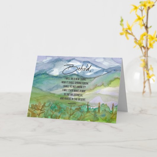 Carte Joyeux Nouvel An Ecriture Isaiah Bible Verse (Fleur jaune)