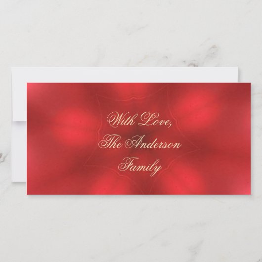 Carte Joyeux Nouvel An Elegant Rouge et Or Script (Dos)