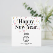 Carte Joyeux Nouvel An Entreprise Business Logo Vacances (Debout devant)