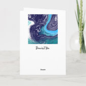 Carte Joyeux Nouvel An Nephew | Bleu et Marbre blanc (Dos)