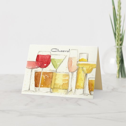 Carte Joyeux Nouvel An Salutations Cocktail Verres Spatt (Devant)