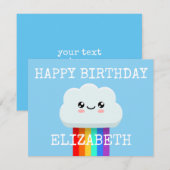 Carte Joyeux nuage d'anniversaire (Devant / Derrière)