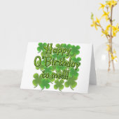 Carte Joyeux O'Anniversaire pour moi avec des Shamrocks (Fleur jaune)
