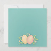 Carte Joyeux oeufs de Pâques et fleurs bleu doux (Dos)