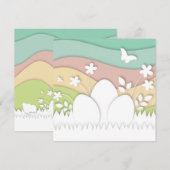 Carte Joyeux oeufs pastel de Pâques (Devant / Derrière)