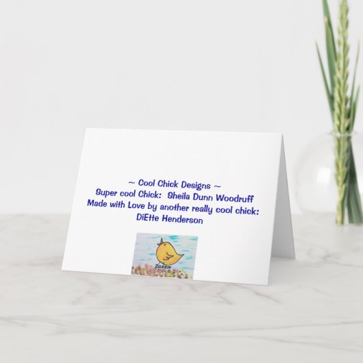 Carte Joyeux oiseau d'anniversaire (Dos)