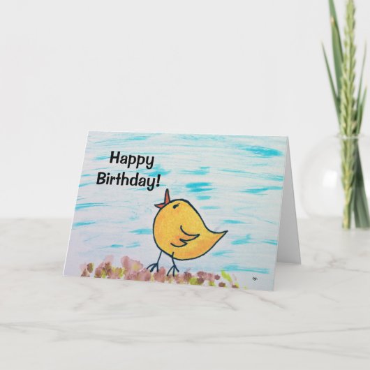 Carte Joyeux oiseau d'anniversaire (Devant)