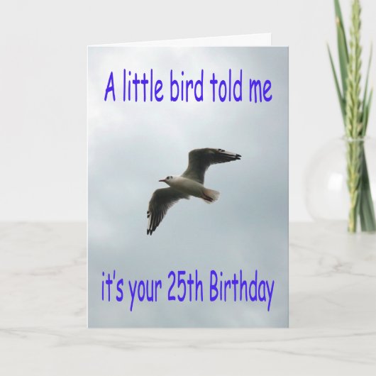 Carte Joyeux oiseau de mouette volant du 25e anniversair (Devant)