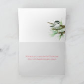 Carte Joyeux oiseau de Noël dans un arbre (Intérieur)