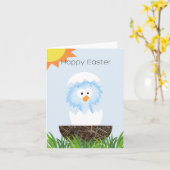 Carte Joyeux Oiseau de Pâques (Fleur jaune)