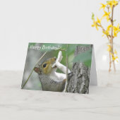 Carte Joyeux Oiseau mignon (Fleur jaune)