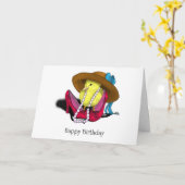 Carte Joyeux oiseau mou d'anniversaire par April Robbins (Fleur jaune)