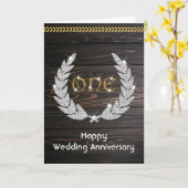 Carte Joyeux or 1er anniversaire Mariage (Fleur jaune)