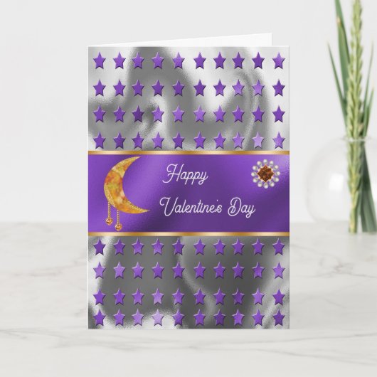 Carte Joyeux Orange de la Saint-Valentin Lune Bijoux & É (Devant)