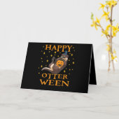 Carte Joyeux Otterween Costume de loutre de mer mignonne (Fleur jaune)