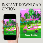 Carte Joyeux Panier De Golf D'Anniversaire Avec Joli Sch