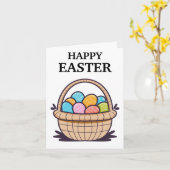 Carte Joyeux Panier de Pâques Personnalisé (Fleur jaune)