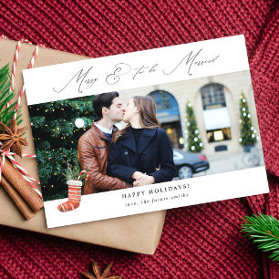 Carte Joyeux panoramique et à être marié w Stocker photo