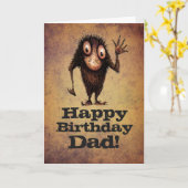 Carte Joyeux papa d'anniversaire ! - Funny père Troll (Fleur jaune)