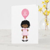 Carte Joyeux Papa Papa - Fille Afro-Américaine (Fleur jaune)