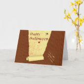 Carte Joyeux papier peint Halloween sanglant (Fleur jaune)
