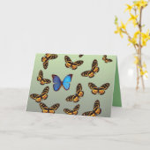 Carte Joyeux papillon d'anniversaire (Fleur jaune)