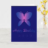 Carte Joyeux papillon d'anniversaire (Fleur jaune)