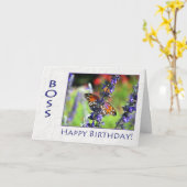 Carte Joyeux papillon floral Boss Birthday (Fleur jaune)
