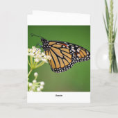 Carte Joyeux papillon Monarque d'anniversaire sur le lai (Dos)