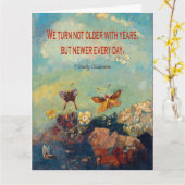 Carte Joyeux papillons d'anniversaire (Fleur jaune)