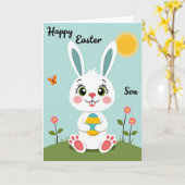Carte Joyeux Pâques à Mon Fils (Fleur jaune)