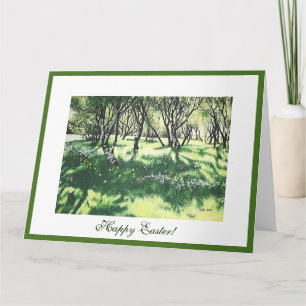 Carte Joyeux Pâques belle Islande Parc Reykjavik art