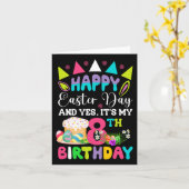 Carte Joyeux Pâques C'est mon 8e anniversaire oeufs de l (Fleur jaune)