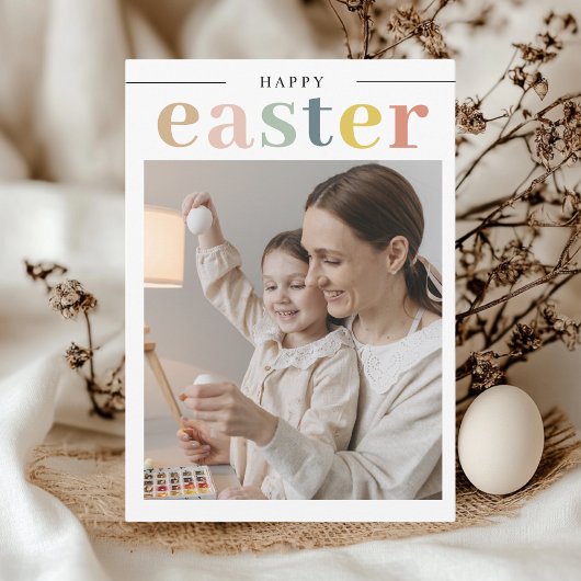 Carte Joyeux Pâques Coloré Avec Photo