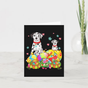 Carte Joyeux Pâques Dalmatien Avec Oeufs De Pâques Chien