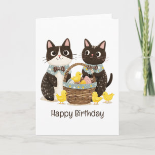 Carte Joyeux Pâques d'anniversaire Pâques Panier Pâques