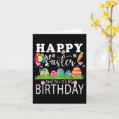 Carte Joyeux Pâques et oui C'est mon anniversaire Pâques (Fleur jaune)