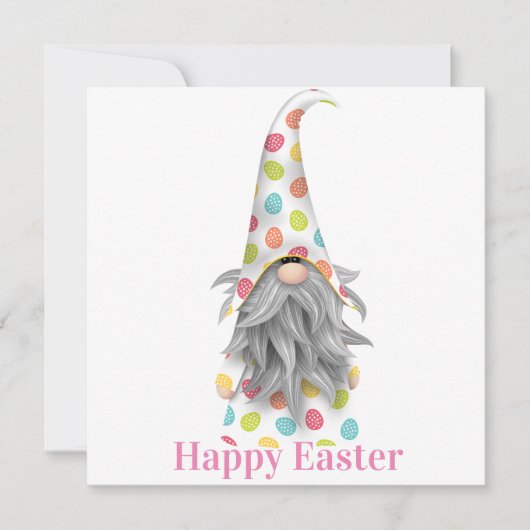 Carte Joyeux Pâques Gnome de Pâques (Devant)