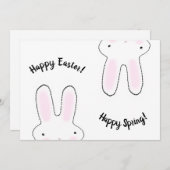 Carte Joyeux Pâques Joyeux Printemps mignon lapin drôle (Devant / Derrière)