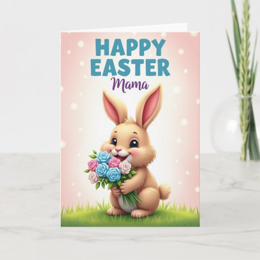Carte Joyeux Pâques Maman Lapin (Devant)