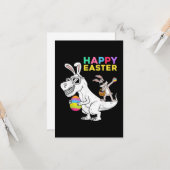 Carte Joyeux Pâques T Rex Dino (Devant/Arrière en situation)