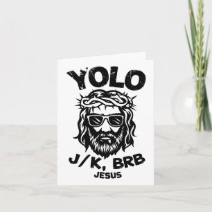 Carte Joyeux Pâques Yolo Jk Brb Jesus Christian Men Femm