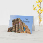 Carte Joyeux patron de la journée empilés palettes (Fleur jaune)