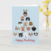 Carte Joyeux Pawlidays Arbre de Noël Chien (Fleur jaune)