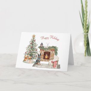 Carte Joyeux Pawlidays Design de chien - Bouvier Austral
