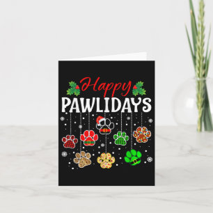 Carte Joyeux Pawlidays Funny Christmas Chien Paw Xmas Ch