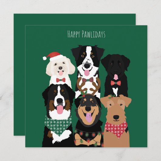 Carte Joyeux Pawlidays Noël mignon (Devant / Derrière)